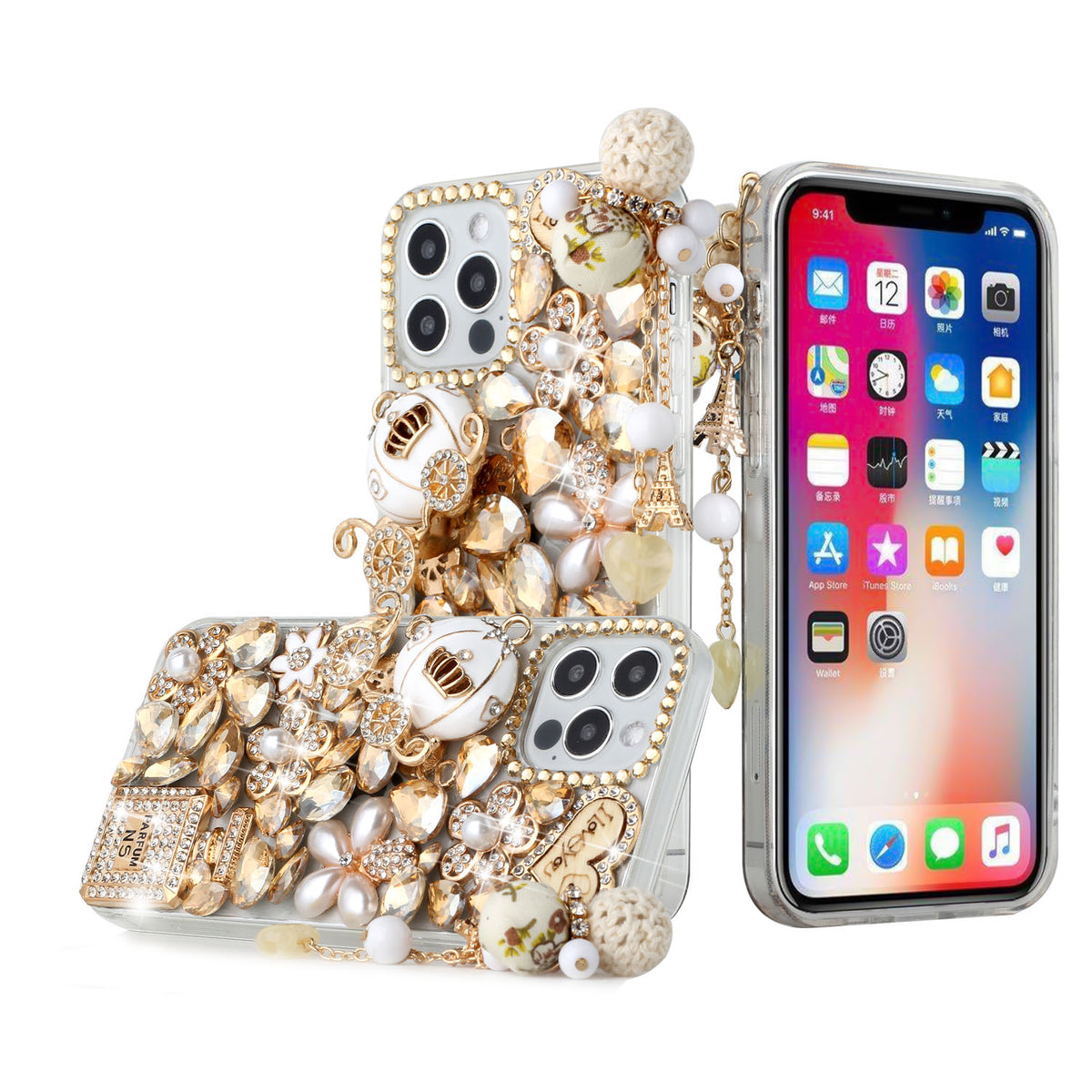 Iphone 13 (6.1Inch) Celebration Diamond Case Gold