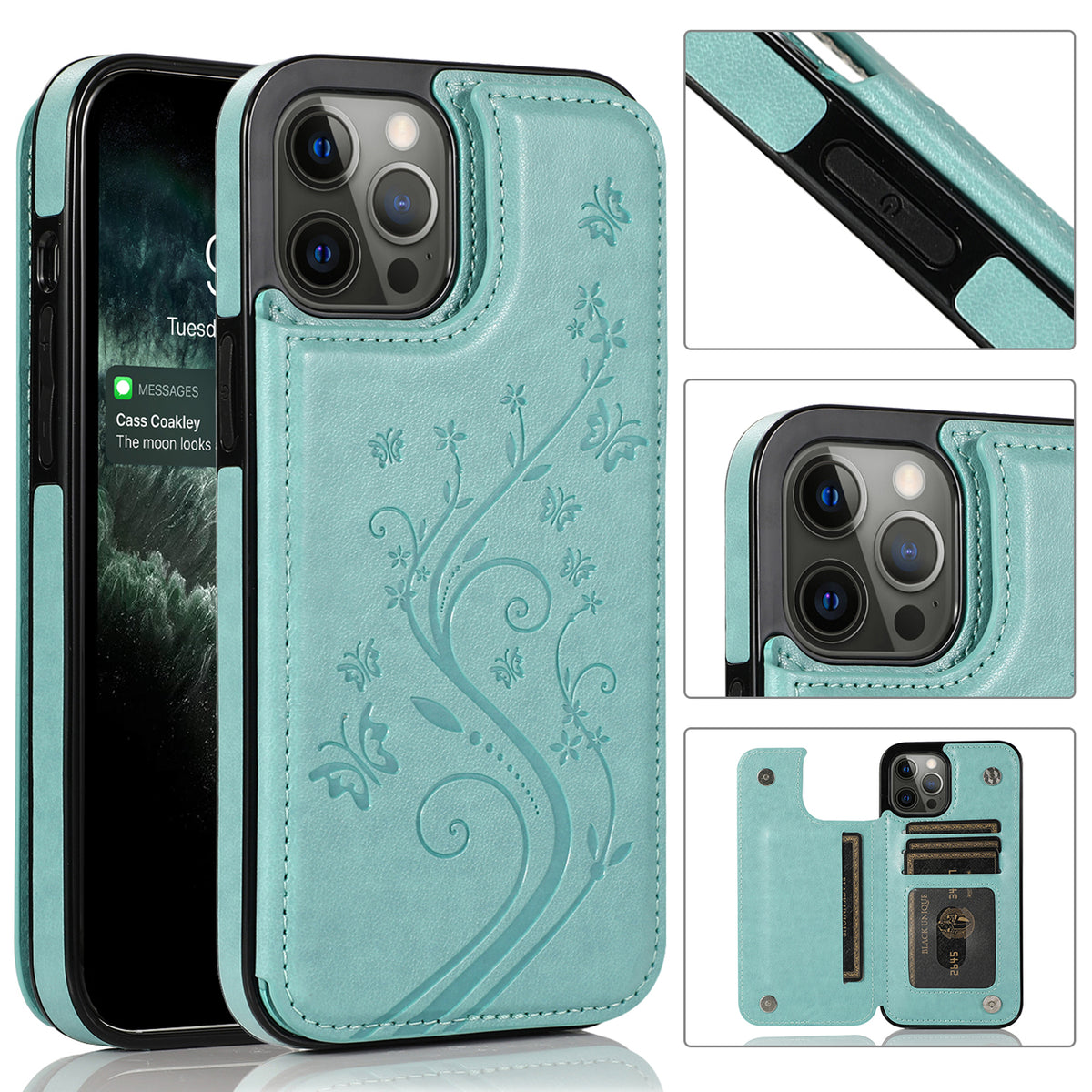 Iphone 7Plus / 8Plus Backflip Design Leather Case - Teal