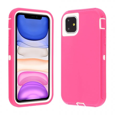 Iphone 11Pro (5.8 Inch) Full Protection Construction Case In Pink/White