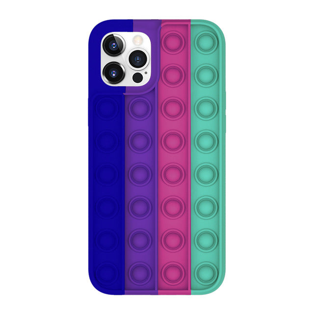 Iphone 12 / 12Pro (6.1 Inch) Fidget Press Bubble Case Blue