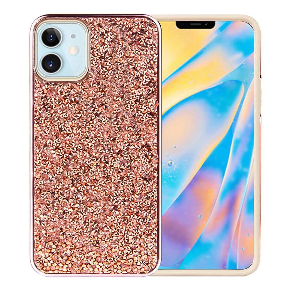 Iphone 12 / 12Pro (6.1 Inch) Rock Diamond Case Rose Gold