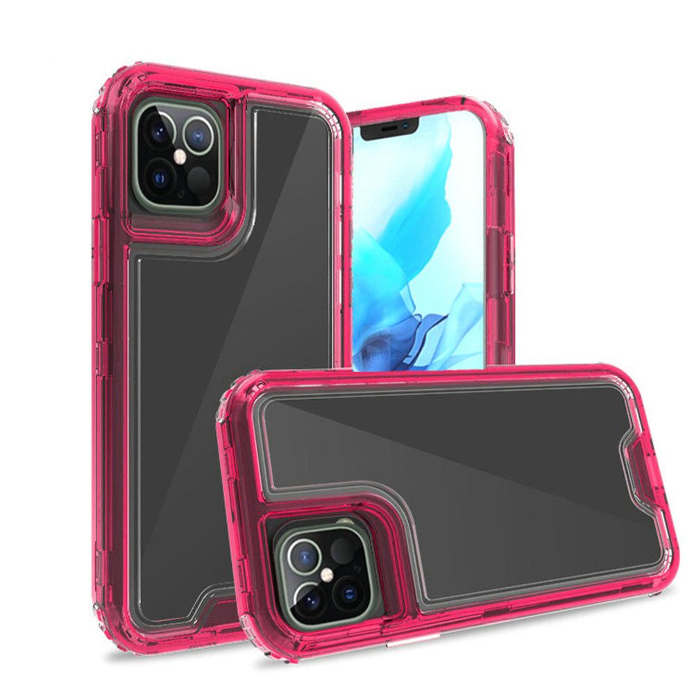 Iphone 12 / 12Pro (6.1 Inch) Hard Tpu Case Clear Hot Pink