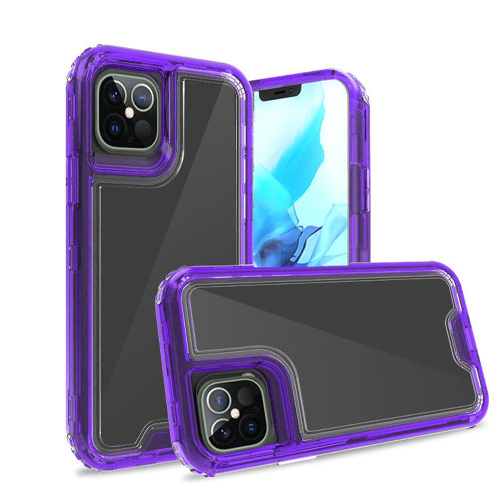 Iphone 12 / 12Pro (6.1 Inch) Hard Tpu Case Clear Purple
