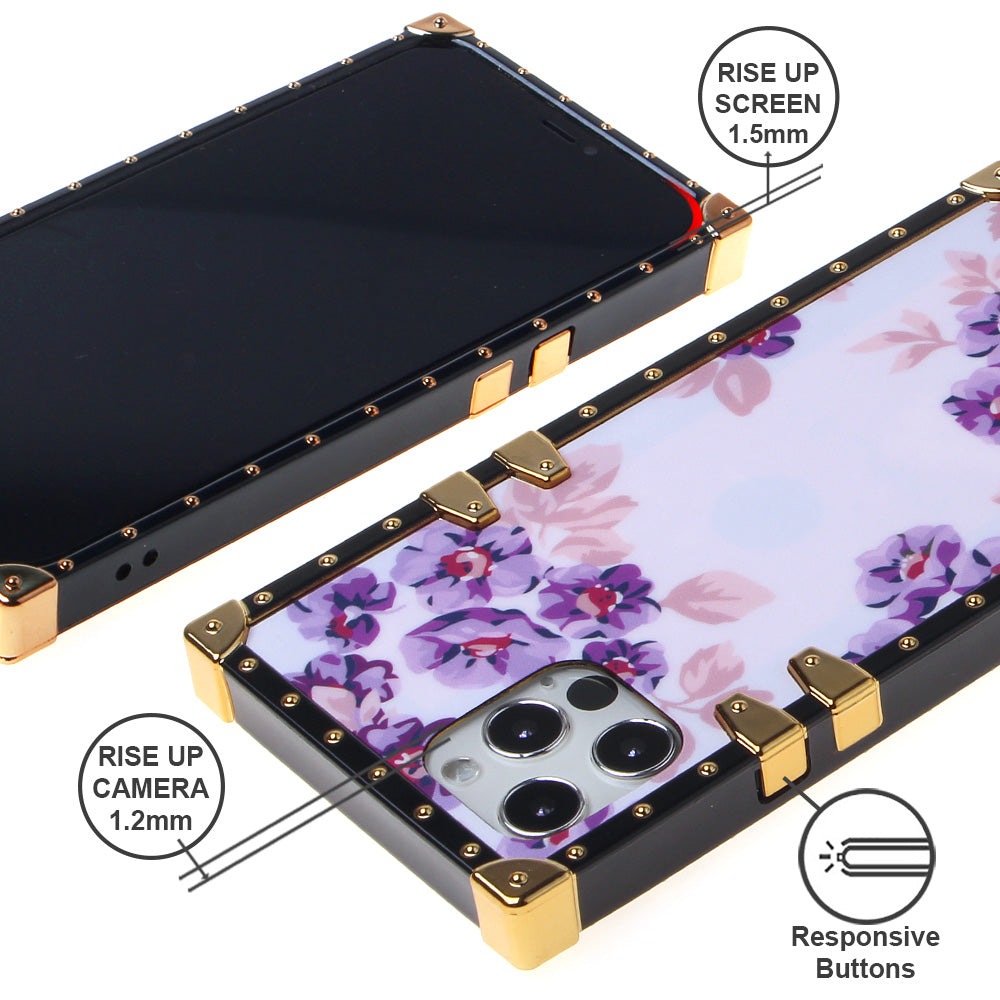 Iphone 12 / 12Pro (6.1 Inch) Design Case Flowers On Purple