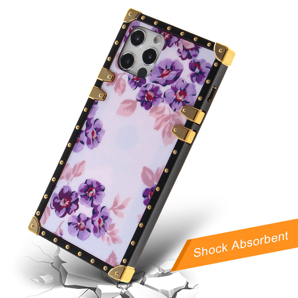 Iphone 12 / 12Pro (6.1 Inch) Design Case Flowers On Purple