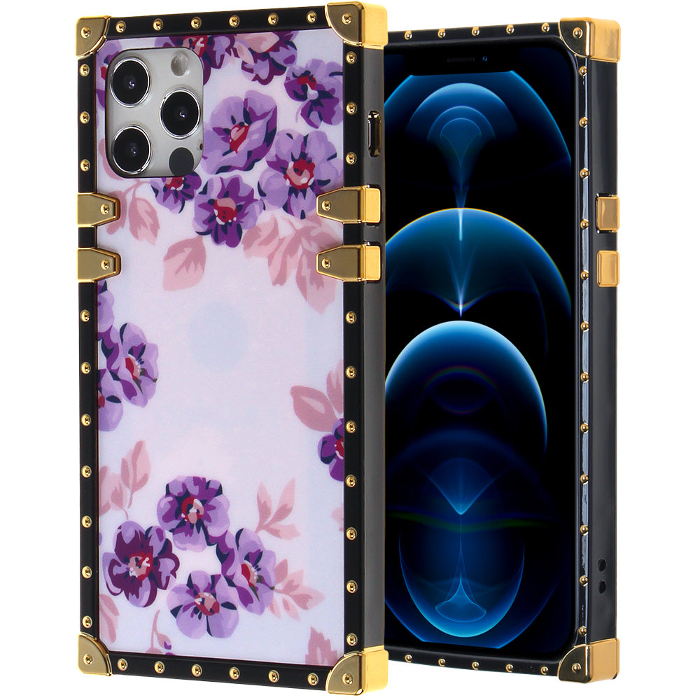 Iphone 12 / 12Pro (6.1 Inch) Design Case Flowers On Purple