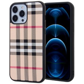 Iphone 13Pro (6.1 Inch) Checkered Design Case Beige