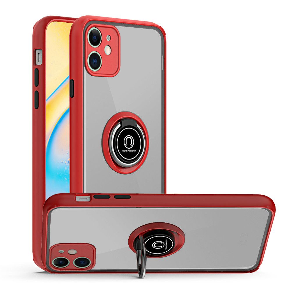 Iphone 12 / 12Pro (6.1 Inch) Clear Ring Case Red