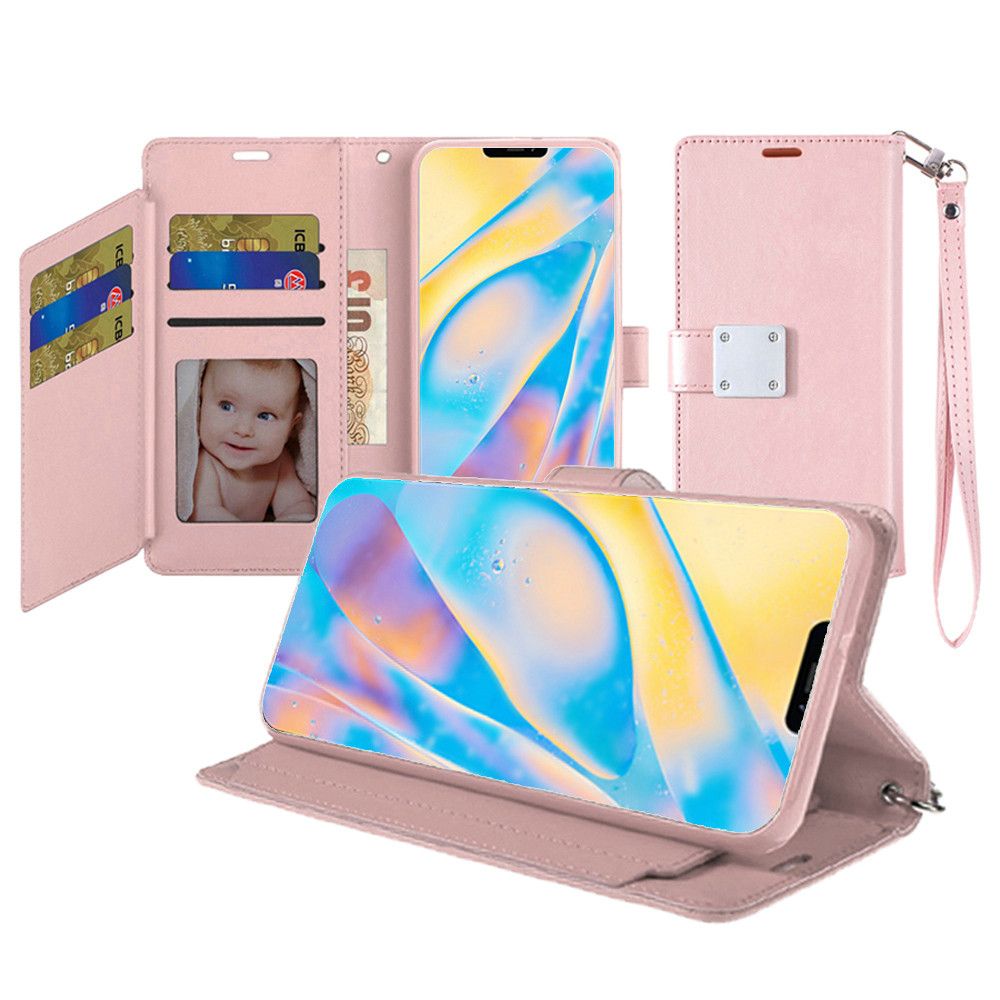 Iphone 12Pro Max ( 6.7 Inch) Wallet Flip Case With Card Slots Rose Gold