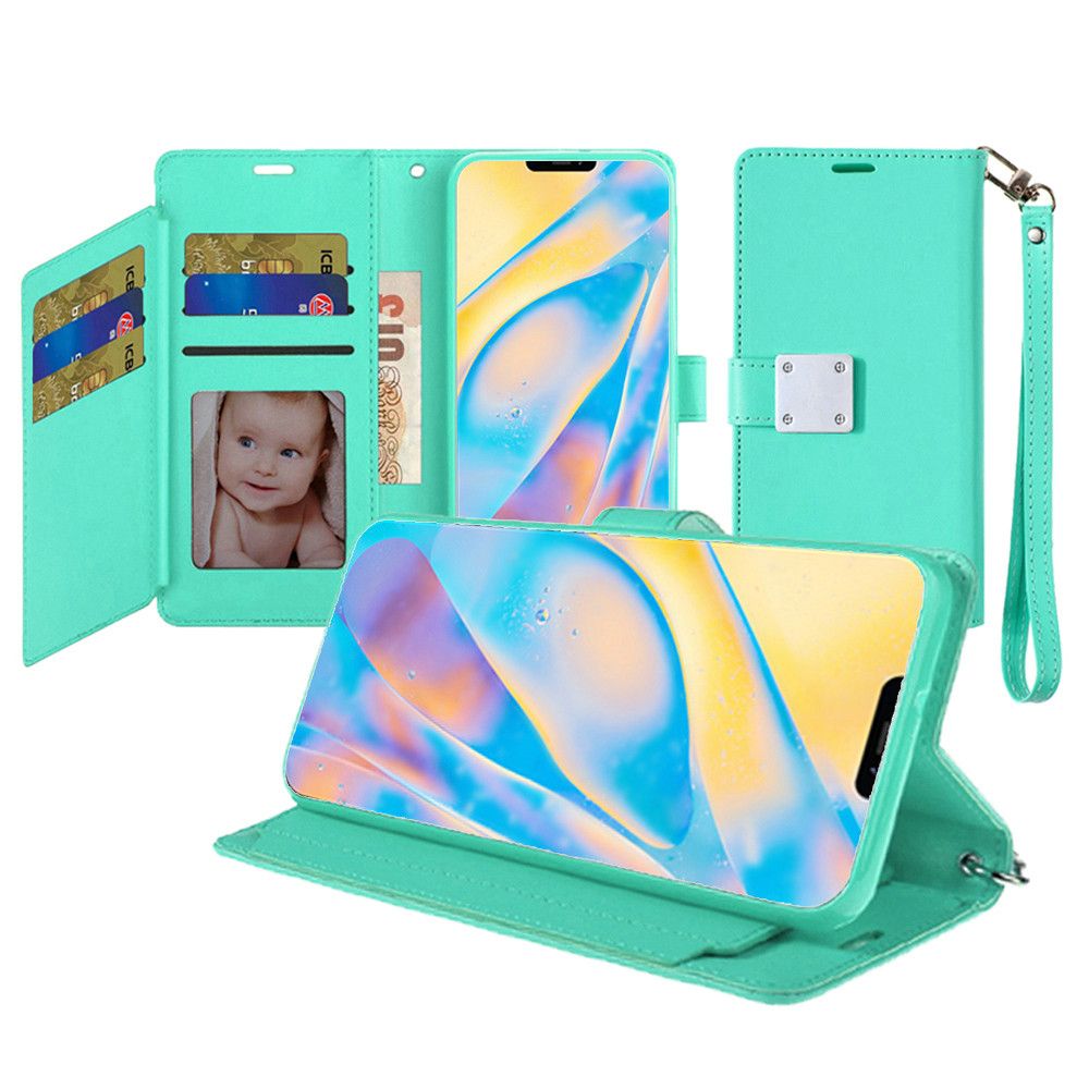 Iphone 12Mini (5.4 INCH) Wallet Flip Case With Card Slots Teal
