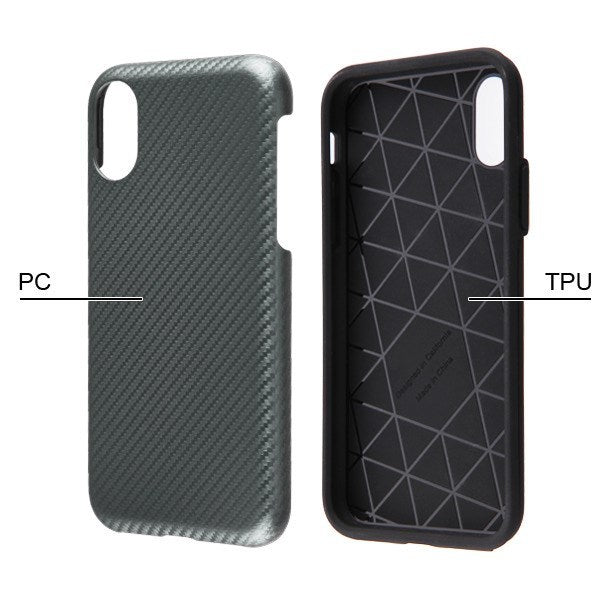 Iphone Xs Max Carbon Fiber Texture Case Grey