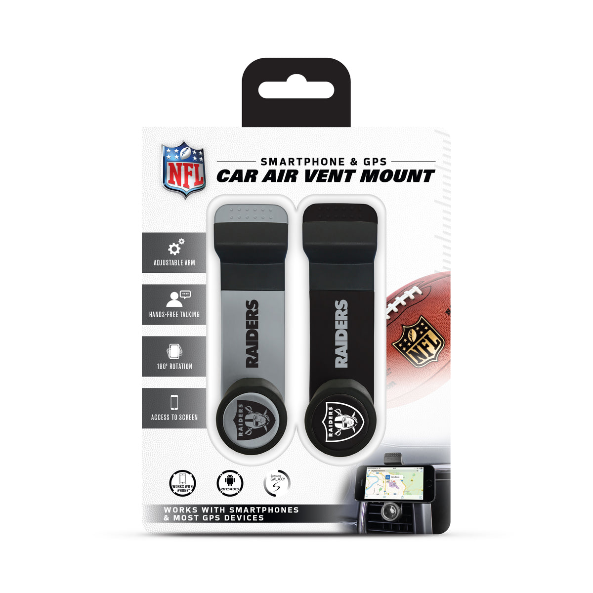 Prime Brands Car Vent Mount NFL Oakland Raiders - Dual Pack