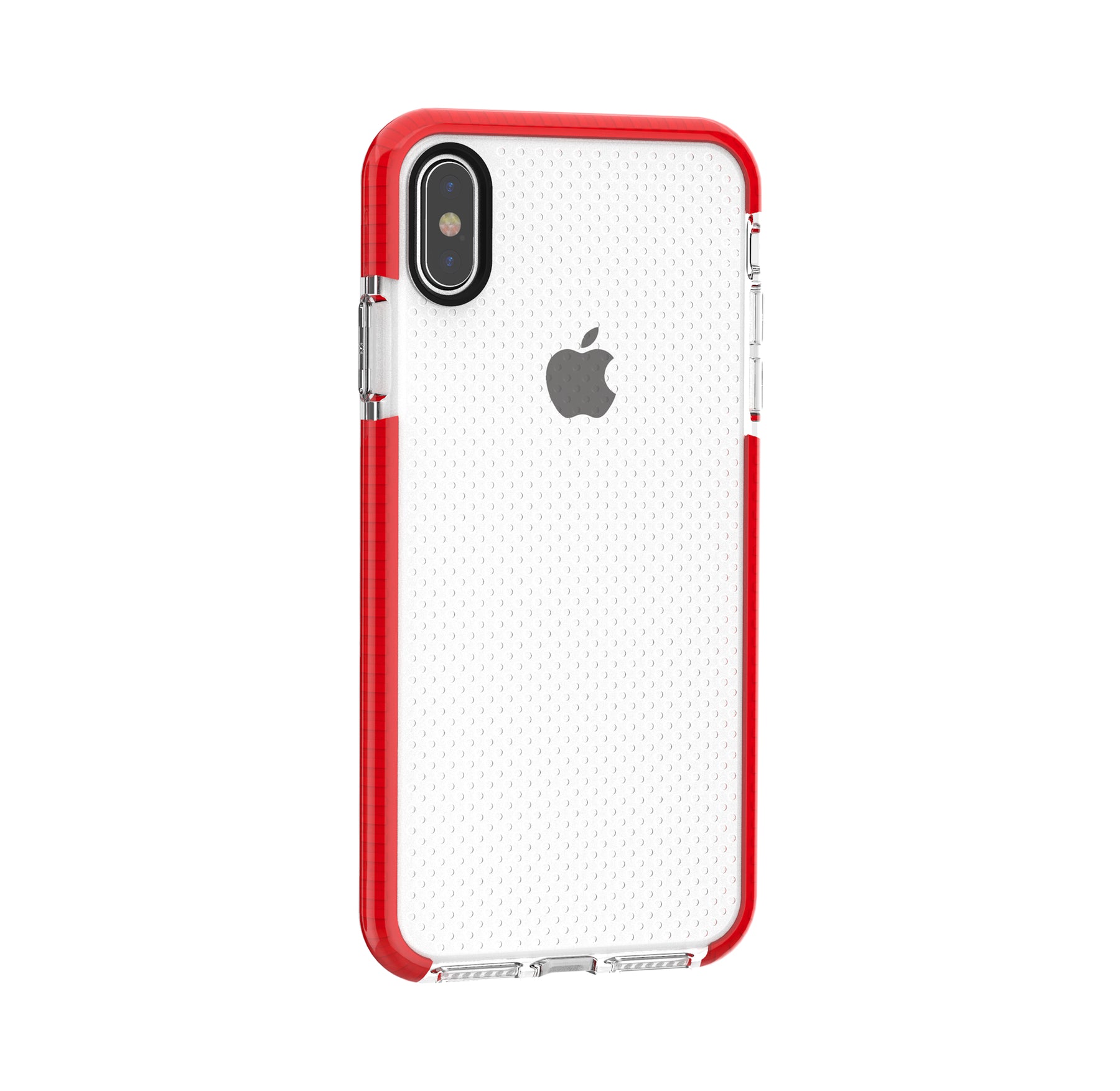 Iphone Xs Max Clear TPU case with border Red