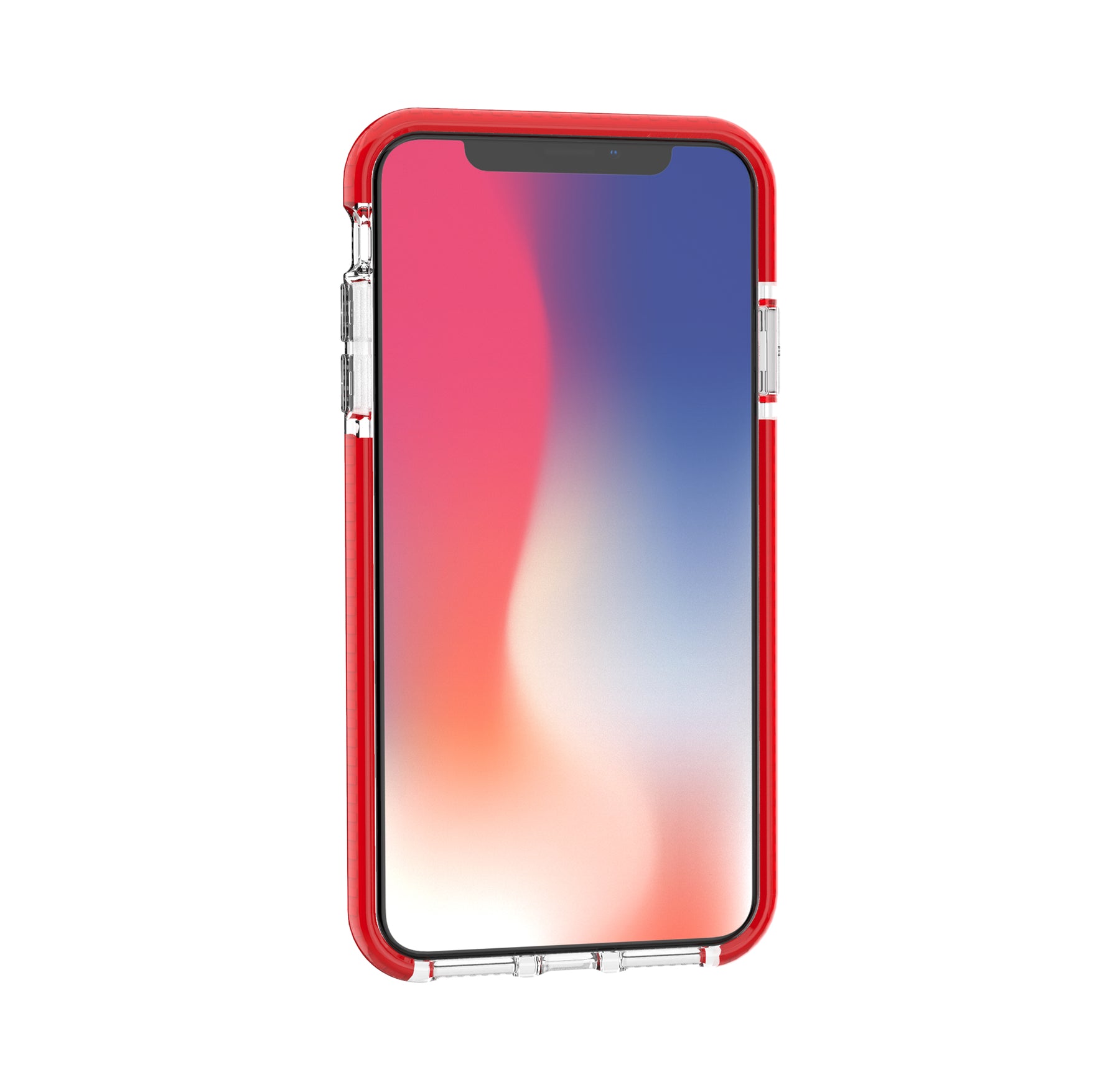 Iphone Xs Max Clear TPU case with border Red