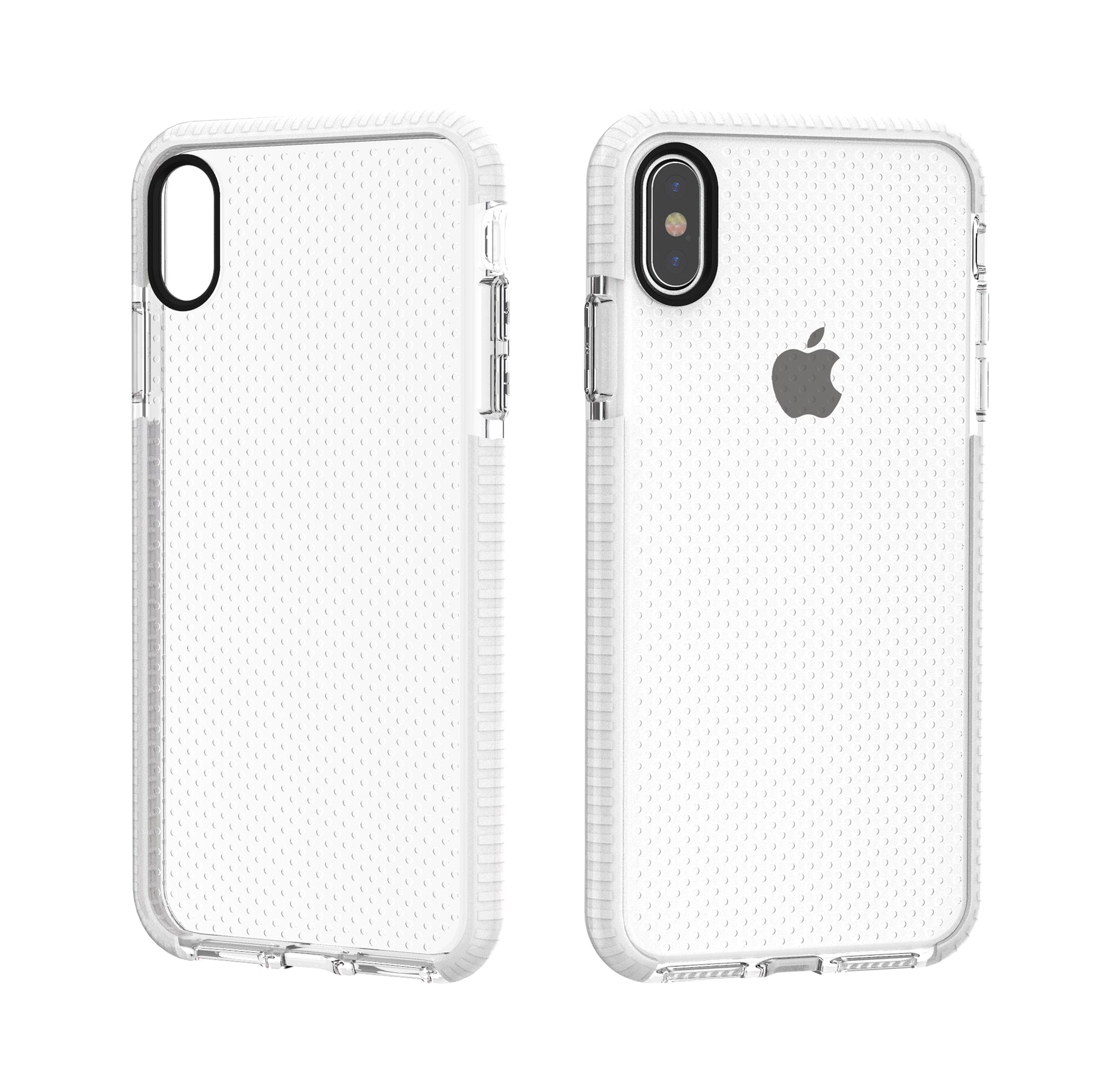 Iphone Xs Max Clear TPU case with border White