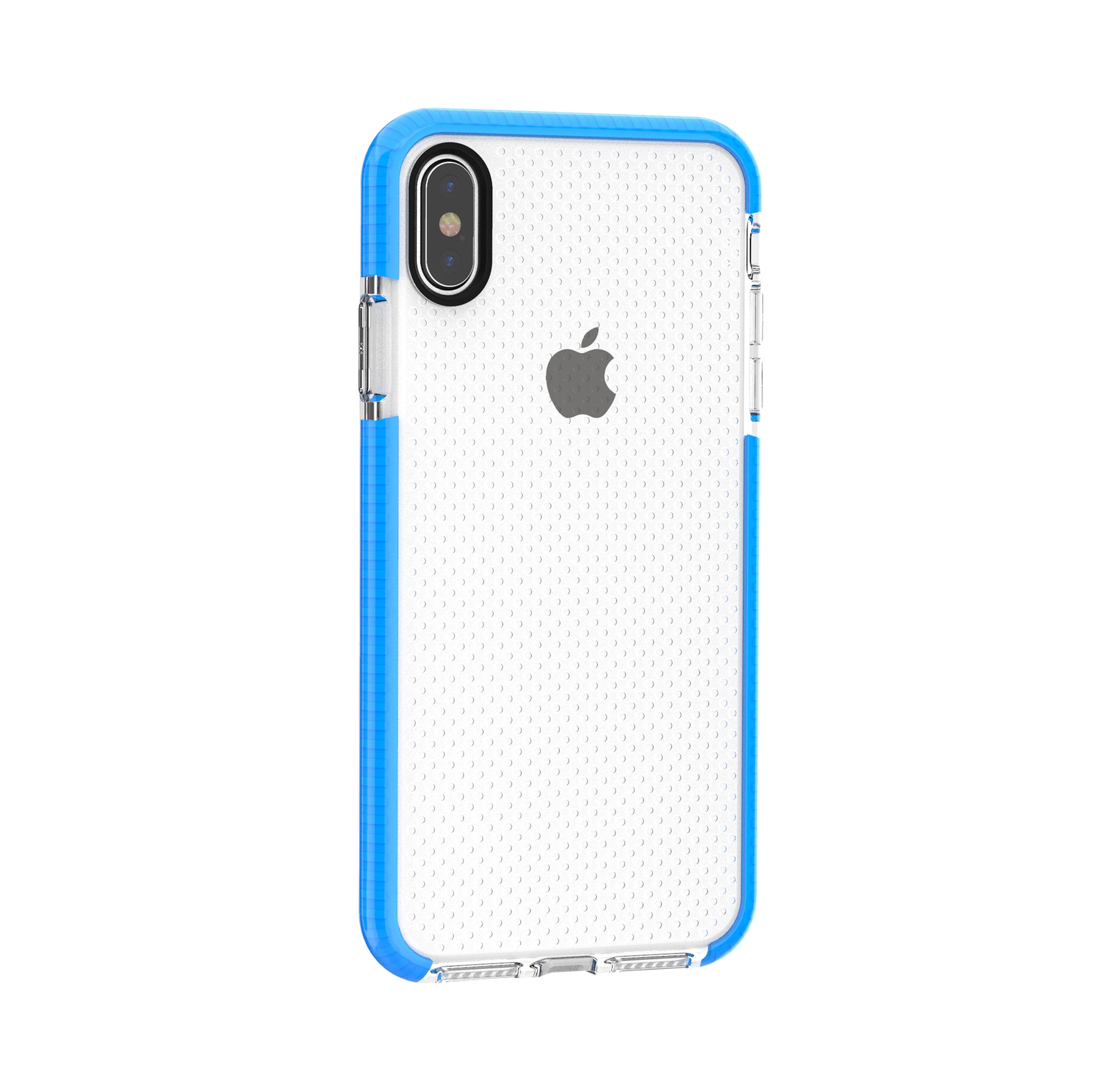 Iphone Xs Max Clear TPU case with Border Blue