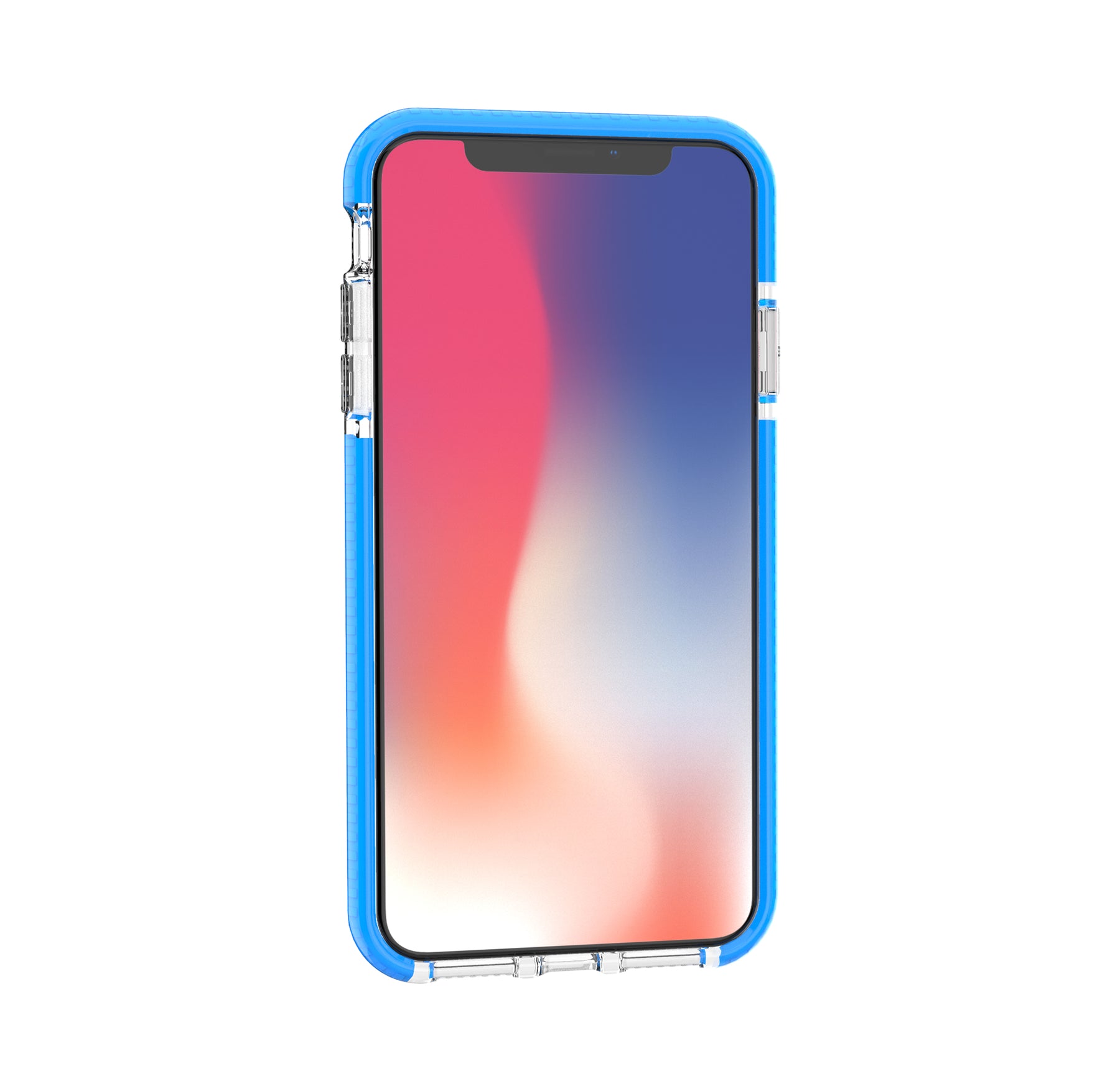 Iphone Xs Max Clear TPU case with Border Blue