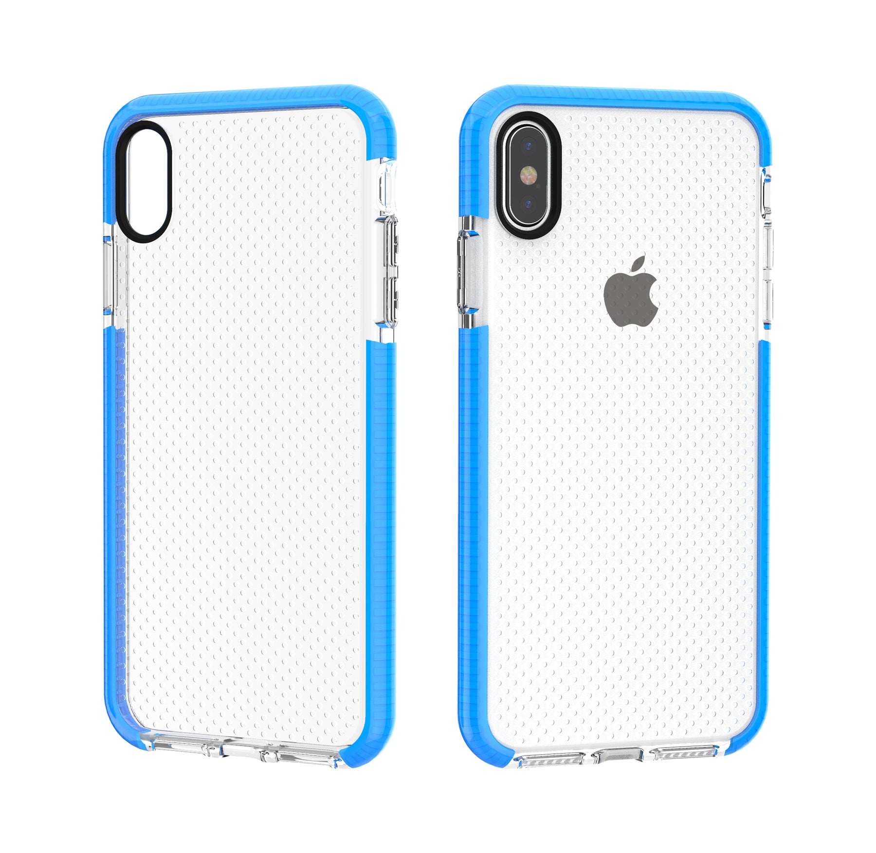 Iphone Xs Max Clear TPU case with Border Blue
