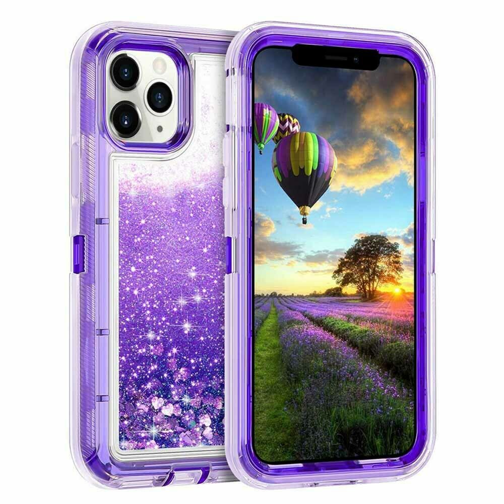 Iphone 11Pro Max (6.5 Inch) Waterfloating Glitter Case Purple
