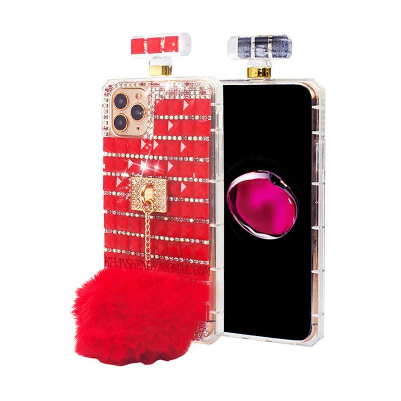 Iphone 13 (6.1 Inch) Perfume Bottle Diamond Case Red