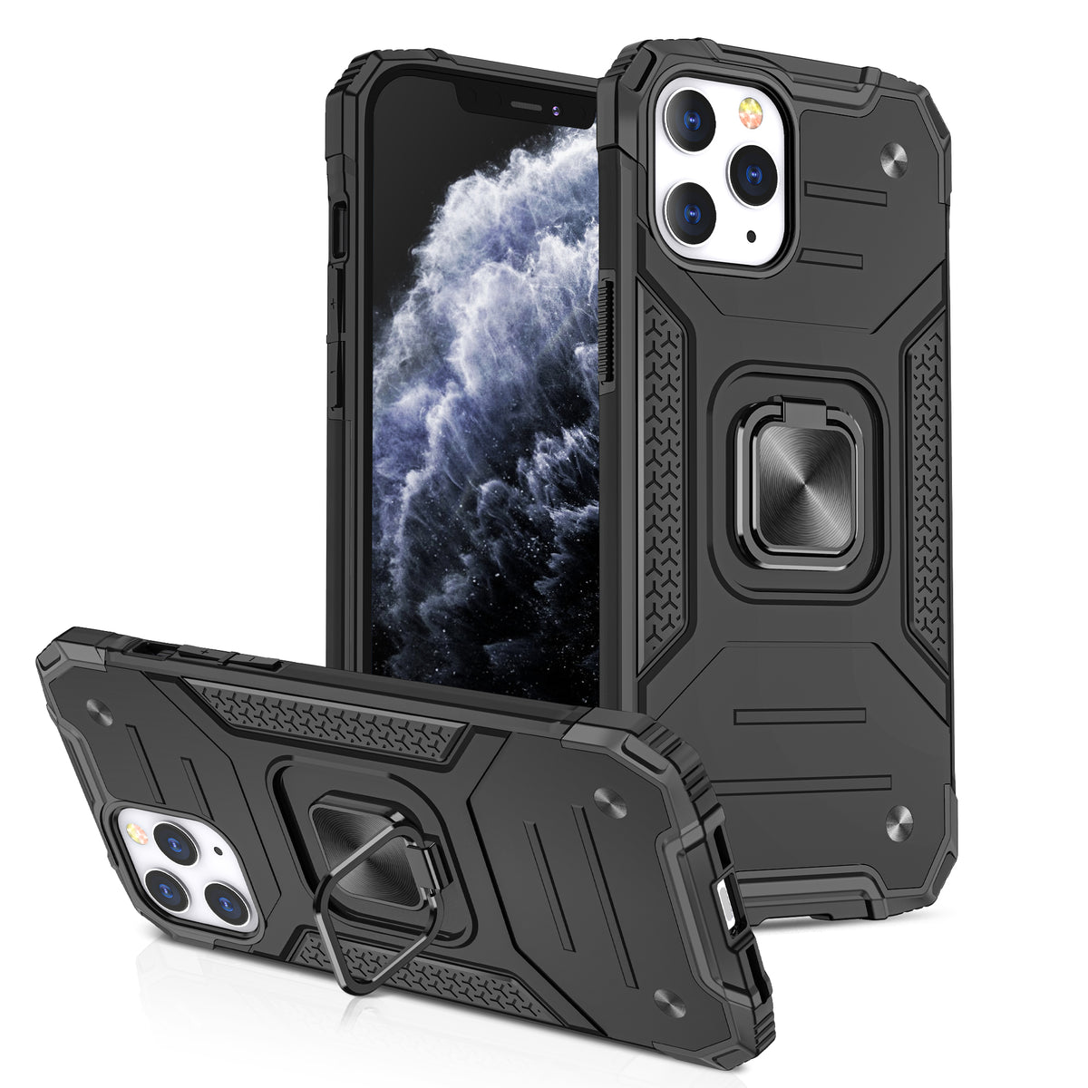 Iphone 14Pro Square Ring Case Black