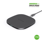 ESOULK - Qi 15W Fast Wireless Charging Pad with Charging Cable 5FT [EW06]- Black