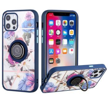 Iphone 12 / 12Pro (6.1Inch) Marble Design Ring Case Blue