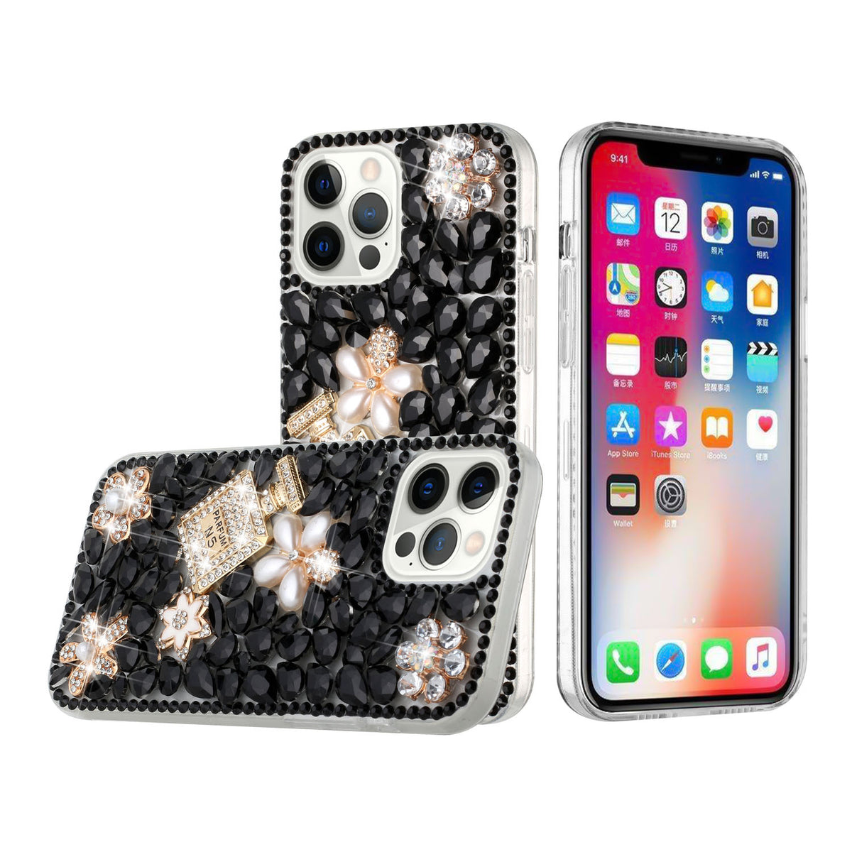 Iphone 13 (6.1Inch) Big Rock Diamond Case Black