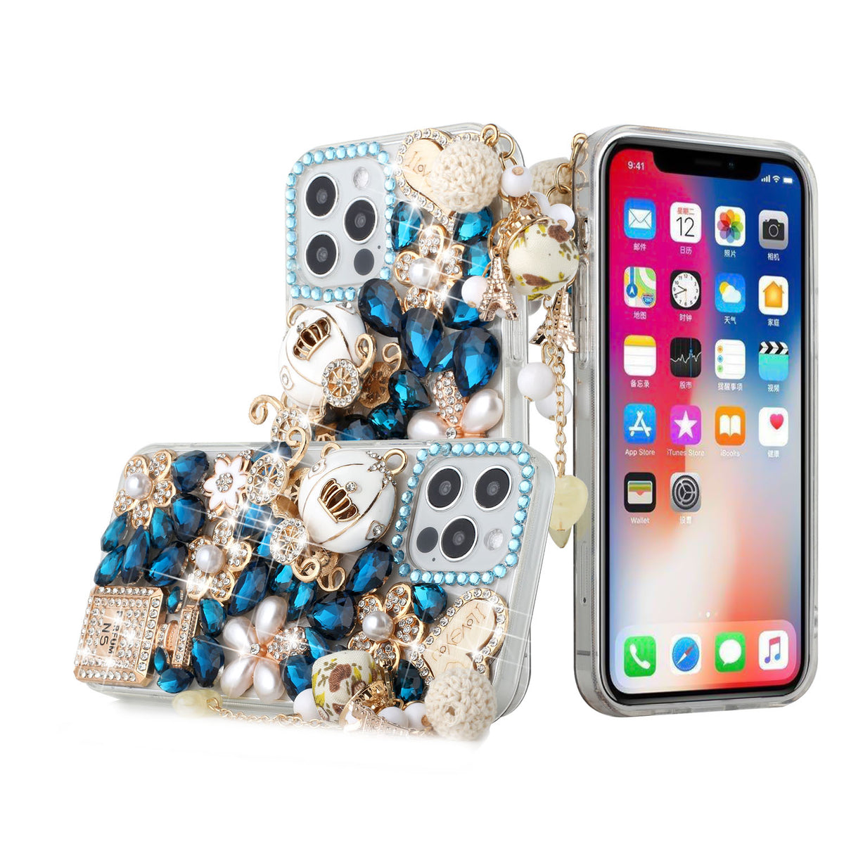 Iphone 13 (6.1Inch) Celebration Diamond Case Blue
