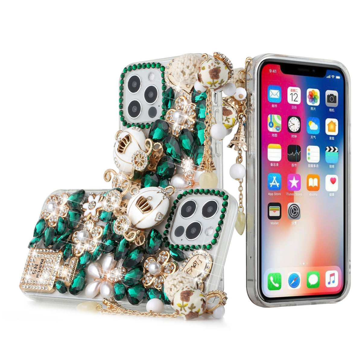 Iphone 13 (6.1Inch) Celebration Diamond Case Green