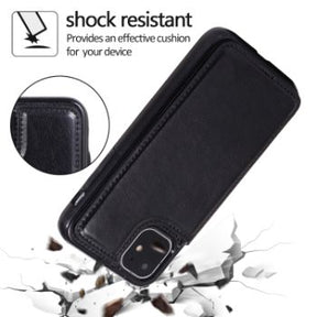 Iphone 13Pro (6.1 Inch) Leather Backflip Wallet Case Black