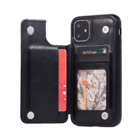 Iphone 13 (6.1 Inch) Leather Backflip Case Black