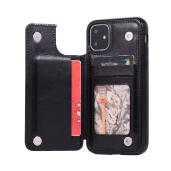 Iphone 13 (6.1 Inch) Leather Backflip Case Black