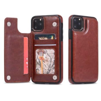 Iphone 13 (6.1 Inch) Leather Backflip Case Brown