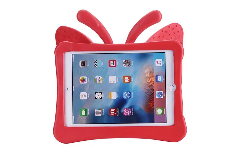 Apple Ipad Mini6 Handle Case with Bow and Hands as Kickstand Red
