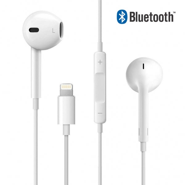 Headset Wired for Iphones with Lightning Pin White