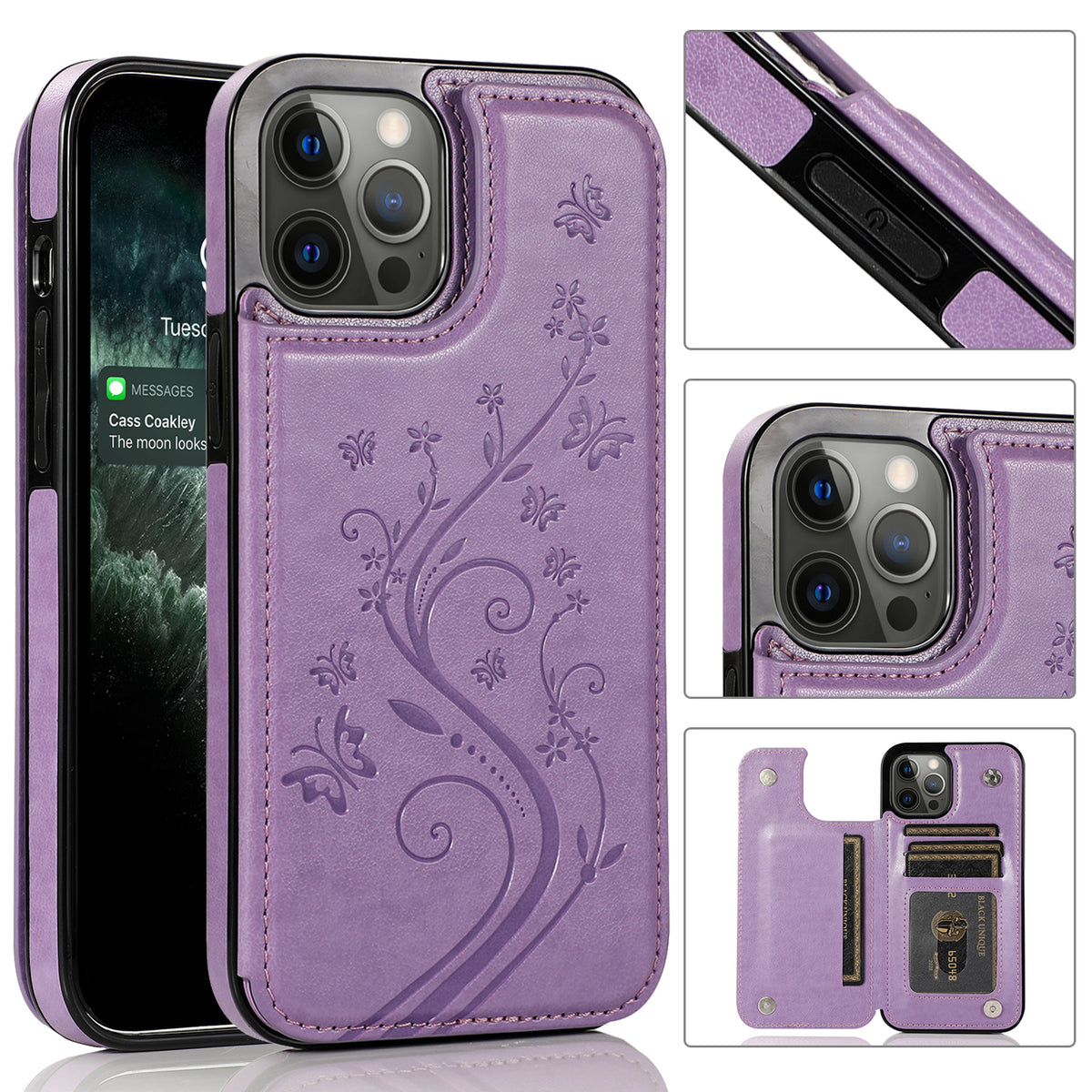 Iphone 12Pro Max ( 6.7Inch) Backflip Design Leather Case Purple