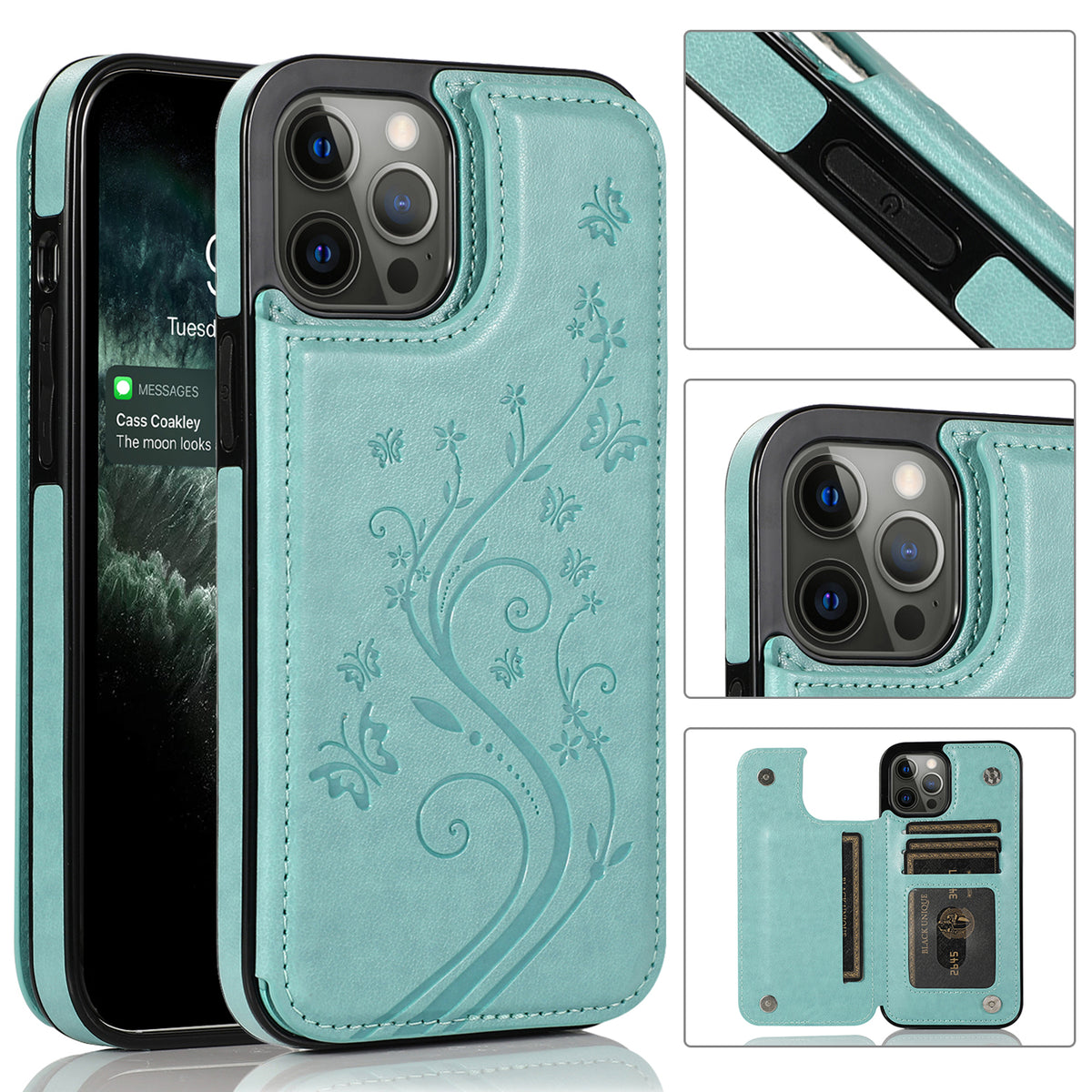 Iphone 12Pro Max ( 6.7Inch) Backflip Design Leather Case Teal