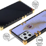 Iphone 12 / 12Pro (6.1 Inch) Peacock Feather Diamond Design Case Purple