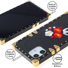 Iphone 12Pro Max ( 6.7 Inch) Design Case Flowers On Black