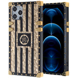 Iphone 12 / 12Pro (6.1 Inch) Design Case Gold Black Stripes