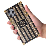 Iphone 12 / 12Pro (6.1 Inch) Design Case Gold Black Stripes