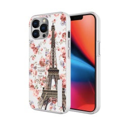 Iphone 13Pro (6.1 Inch) Eiffel Case with Flowers White