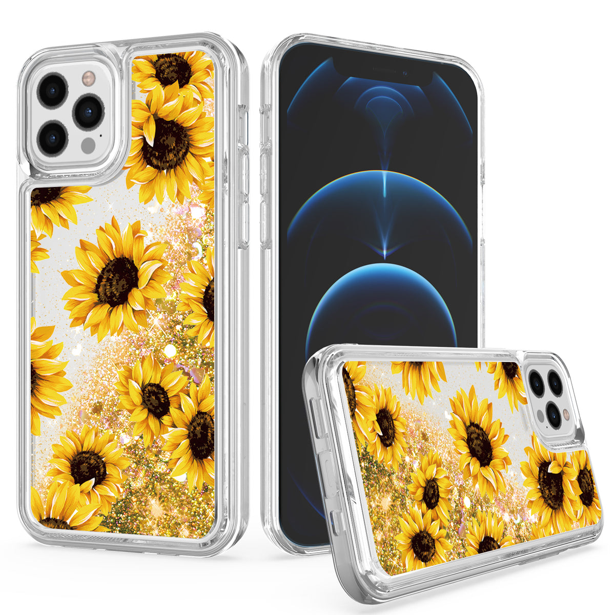 Iphone 13Pro Max (6.7Inch) Water Floating Case Sunflowers Design