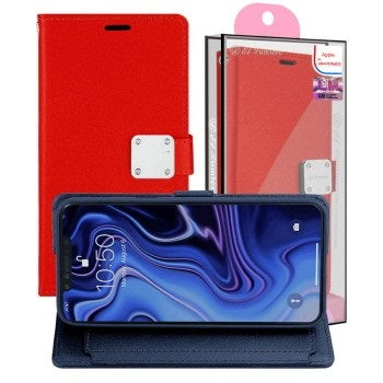 Iphone 7 / 8 / SE Wallet Flip Case with Card Slots Red