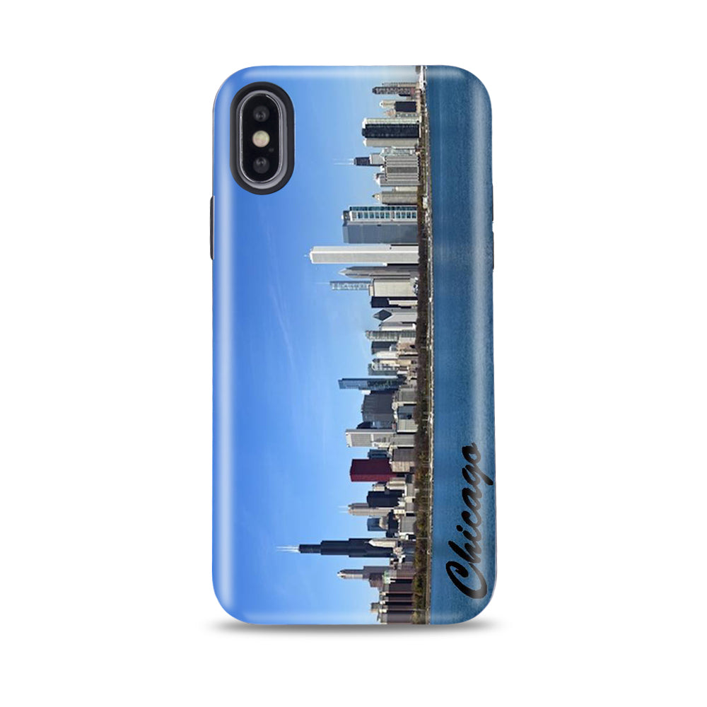 Iphone X / XS Customized Protective Chicago Skyline with Lake Michigan