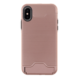 iPhone X / XS Shield Line Hidden Pocket For Cards Case In Rose Gold