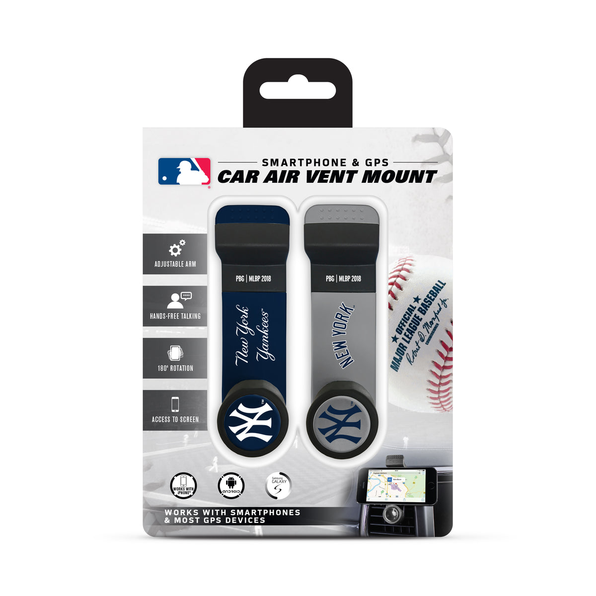 Prime Brands Car Vent Mount MLB New York Yankees - Dual Pack