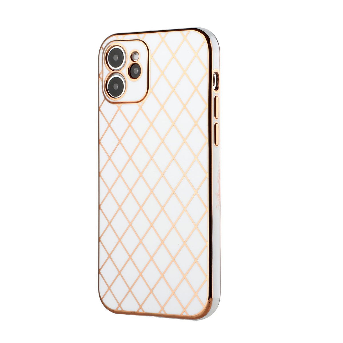 Iphone 12 / 12Pro (6.1Inch) Checkered Design Case With Camera Lens Protection White