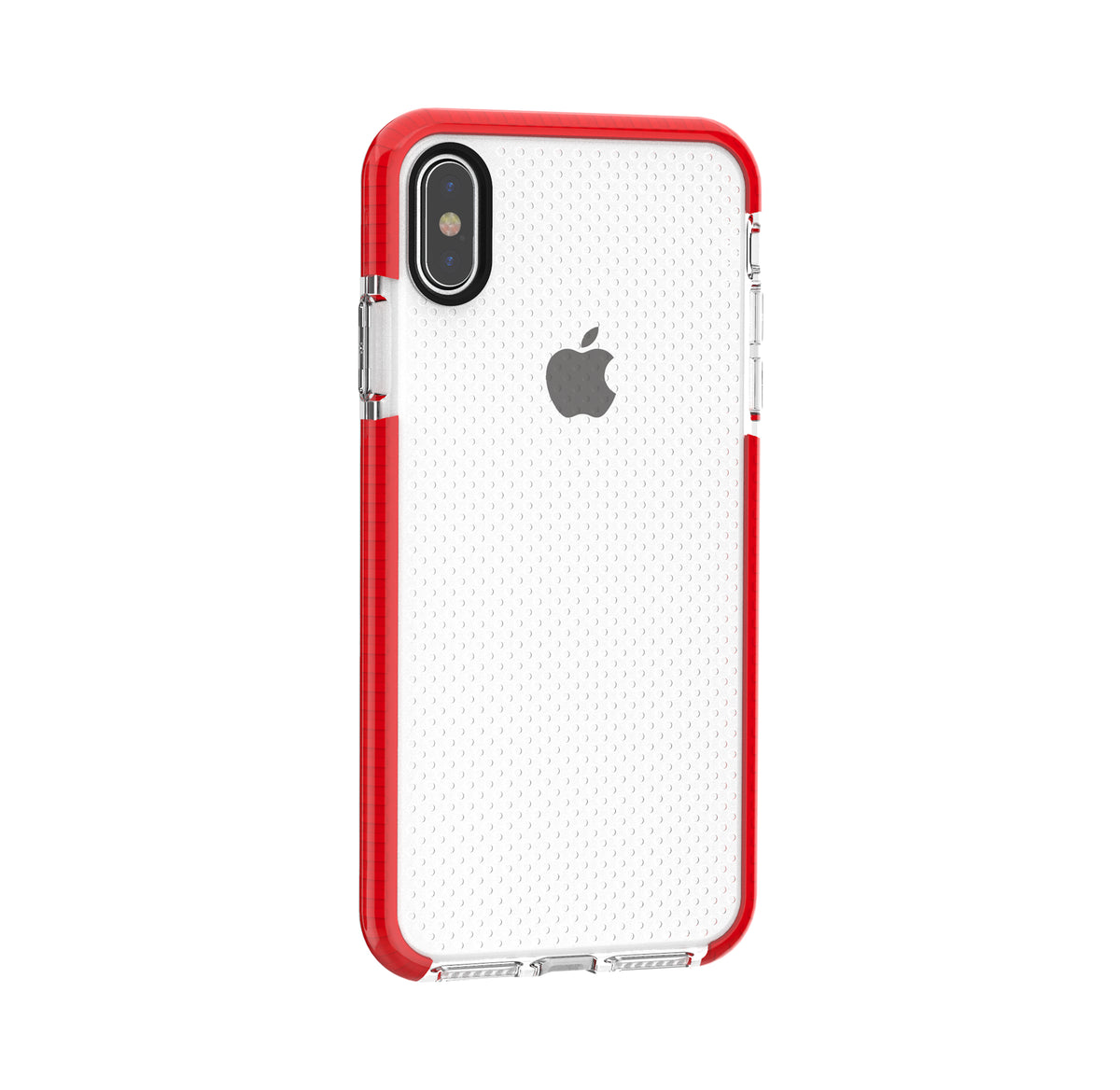 Iphone Xs Max Clear TPU case with border Red